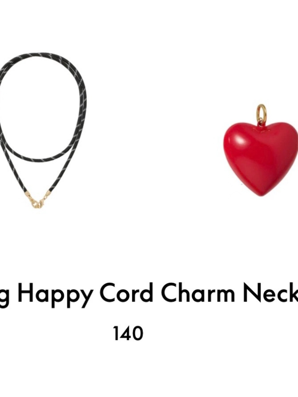 ROXANNE ASSOULIN The Long Happy Cord Charm Necklace Black & Red Firm price